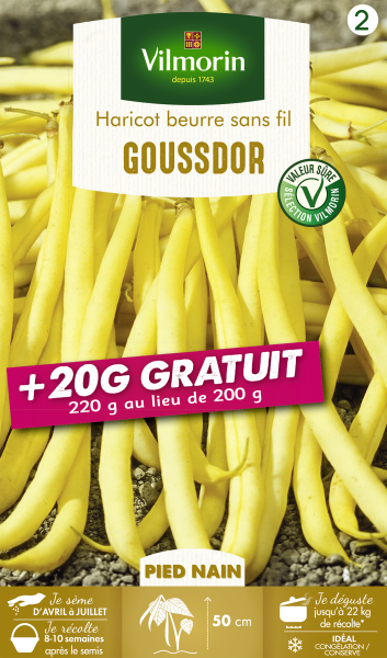 Légumes Secs - Haricot Nain Beurre Goussdor + 20 g Offert - PACKAGING_RECTO